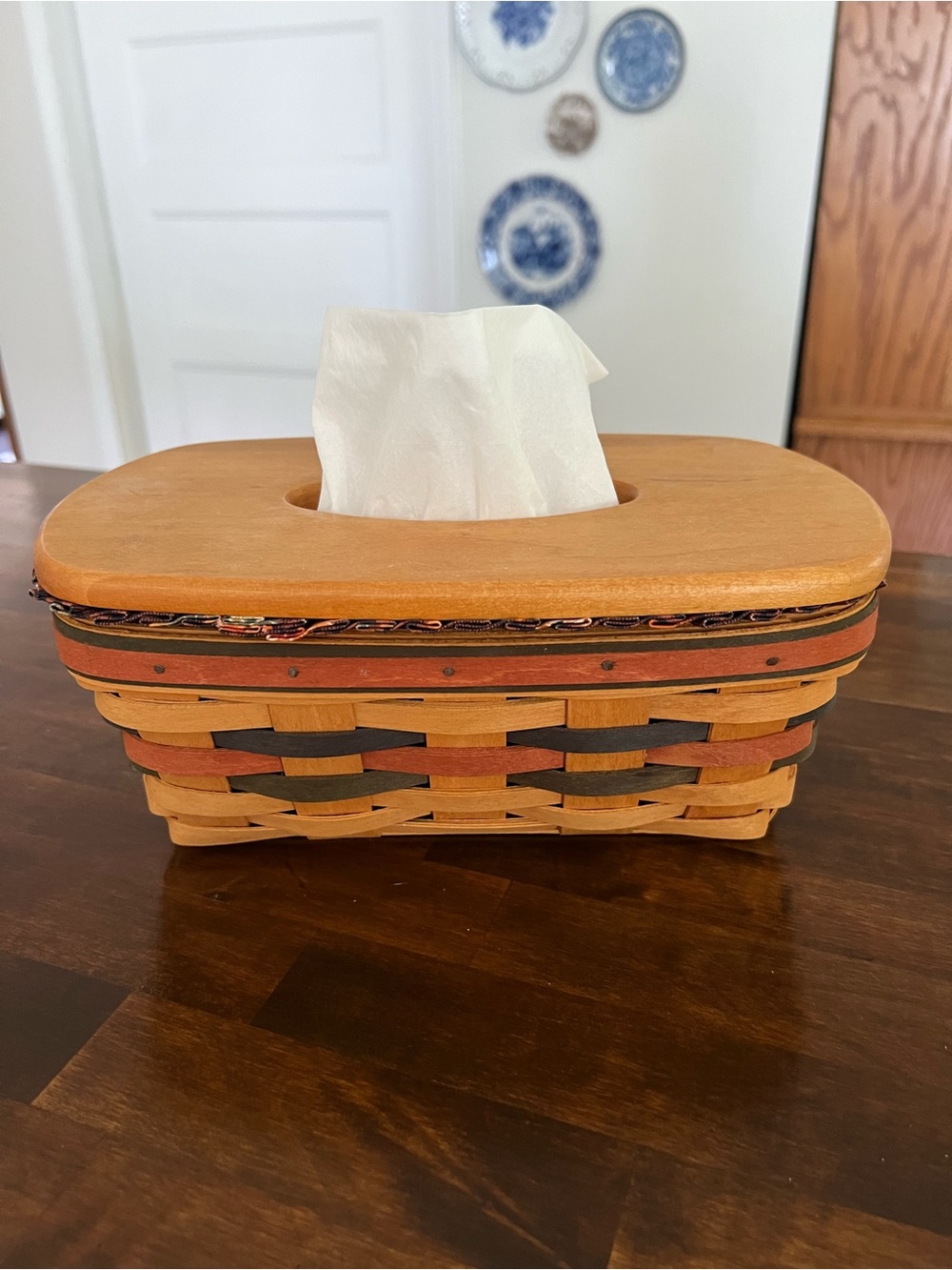 Longaberger Shades of Autumn Bakers Bounty Tissue Basket, 1998